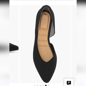Me Too Black Aria Half d'Orsay Knit Flats Size 7.5
